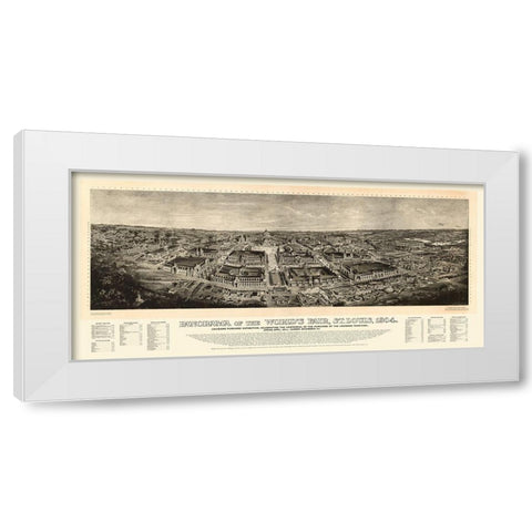 St Louis Missouri - Melville 1904 White Modern Wood Framed Art Print by Melville
