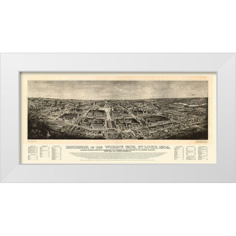 St Louis Missouri - Melville 1904 White Modern Wood Framed Art Print by Melville