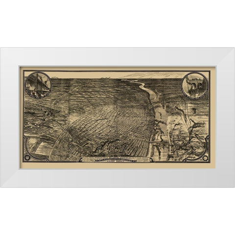 St Louis Missouri - Woodward 1876 White Modern Wood Framed Art Print by Woodward