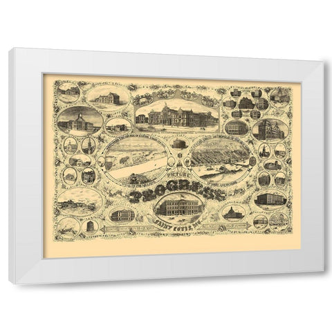 St Louis Missouri - Lawton 1884 White Modern Wood Framed Art Print by Lawton