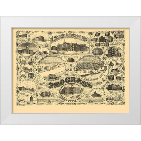 St Louis Missouri - Lawton 1884 White Modern Wood Framed Art Print by Lawton