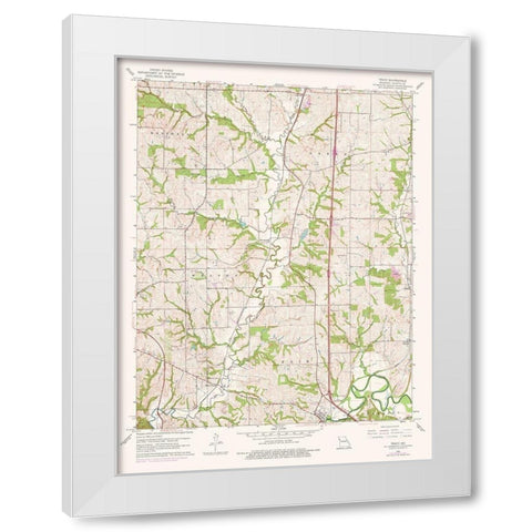 Tracy Missouri Quad - USGS 1961 White Modern Wood Framed Art Print by USGS