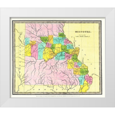 Missouri - Burr 1835 White Modern Wood Framed Art Print by Burr