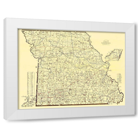 Missouri Railway Mail Service - Galbraith 1897 White Modern Wood Framed Art Print by Galbraith