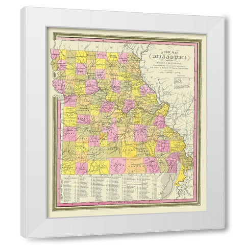 Missouri - Mitchell 1846 White Modern Wood Framed Art Print by Mitchell