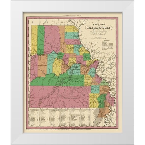 Missouri - Tanner 1833 White Modern Wood Framed Art Print by Tanner