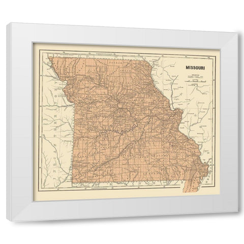 Missouri - Morse 1845 White Modern Wood Framed Art Print by Morse