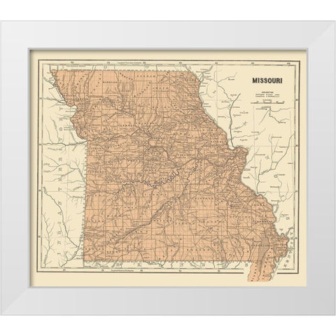 Missouri - Morse 1845 White Modern Wood Framed Art Print by Morse