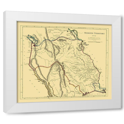 Missouri Territory, Portion of Louisiana Purchase White Modern Wood Framed Art Print by Carey