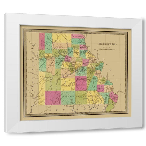 Missouri - Greenleaf 1840 White Modern Wood Framed Art Print by Greenleaf