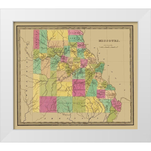 Missouri - Greenleaf 1840 White Modern Wood Framed Art Print by Greenleaf