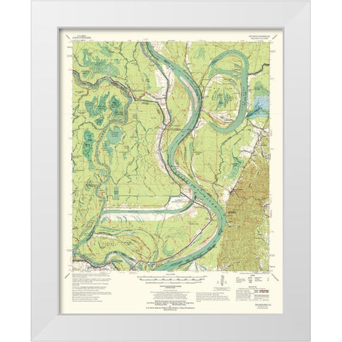 Artonish Mississippi Quad - USGS 1967 White Modern Wood Framed Art Print by USGS