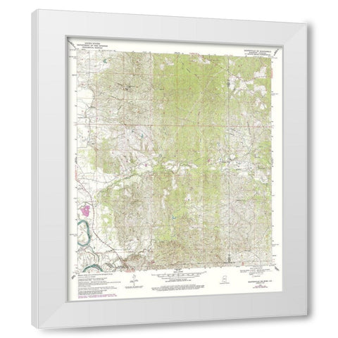 South West Baxterville Mississippi Quad - USGS White Modern Wood Framed Art Print by USGS