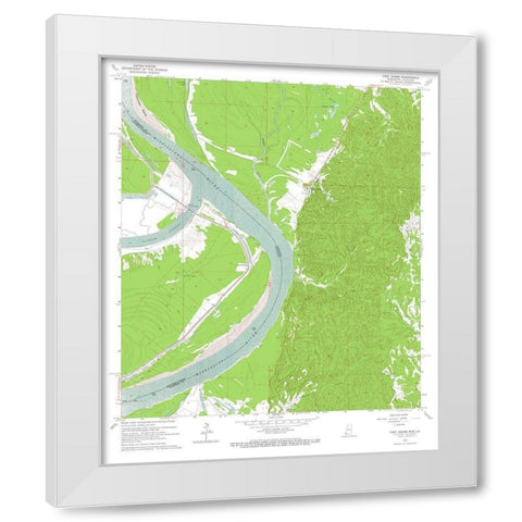 Fort Adams Mississippi Quad - USGS 1965 White Modern Wood Framed Art Print by USGS