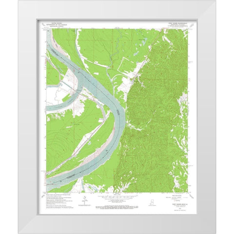 Fort Adams Mississippi Quad - USGS 1965 White Modern Wood Framed Art Print by USGS