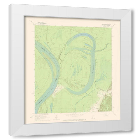 Lake Mary Mississsippi Quad - USGS 1965 White Modern Wood Framed Art Print by USGS