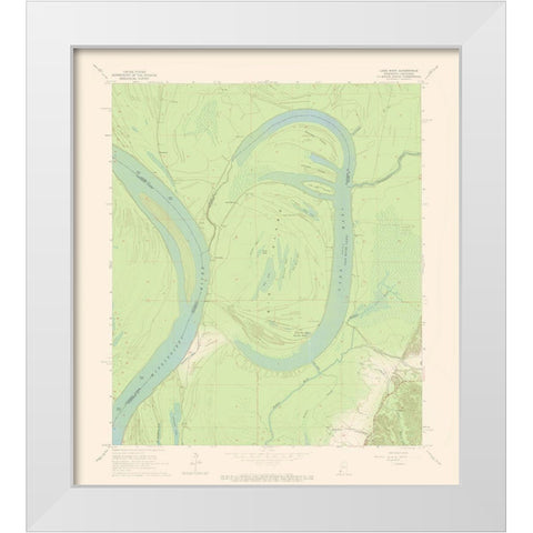 Lake Mary Mississsippi Quad - USGS 1965 White Modern Wood Framed Art Print by USGS