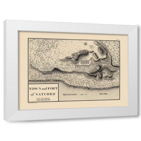 Natchez Mississippi - Collot 1796 White Modern Wood Framed Art Print by Collot
