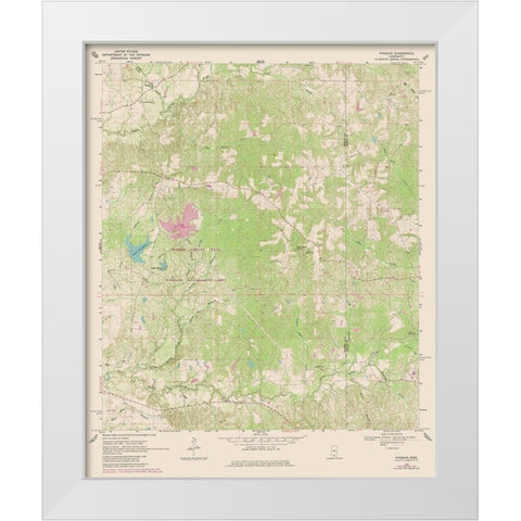 Pinebur Mississippi Quad - USGS 1969 White Modern Wood Framed Art Print by USGS