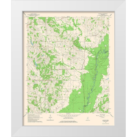 Vaughan Mississippi Quad - USGS 1964 White Modern Wood Framed Art Print by USGS