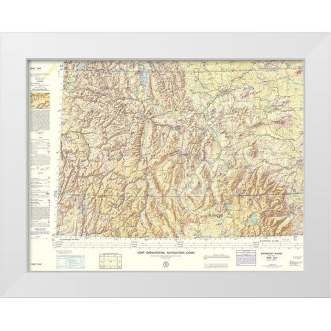 Bitterroot Range Montana Idaho Wyoming Sheet White Modern Wood Framed Art Print by USAF