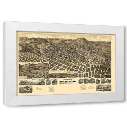 Helena Montana - American Pub Co 1890 White Modern Wood Framed Art Print by American Pub Co