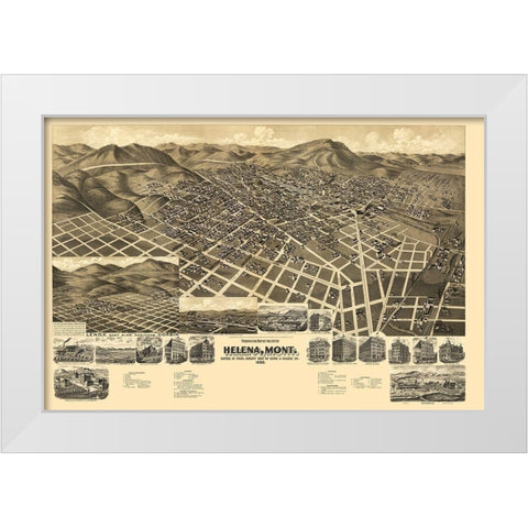 Helena Montana - American Pub Co 1890 White Modern Wood Framed Art Print by American Pub Co