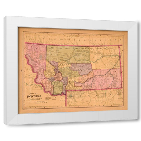Montana - Crowell 1890  White Modern Wood Framed Art Print by Crowell