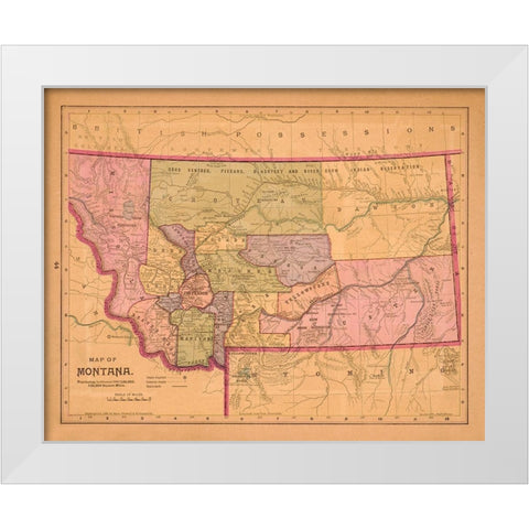 Montana - Crowell 1890  White Modern Wood Framed Art Print by Crowell