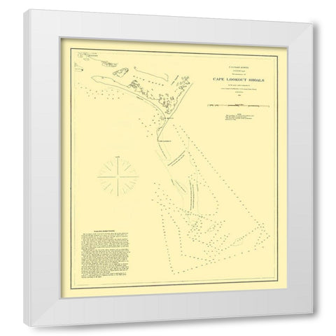 Cape Lookout Shoals - USCS 1864 White Modern Wood Framed Art Print by USCS