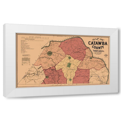 Catawba North Carolina - Yoder 1886 White Modern Wood Framed Art Print by Yoder