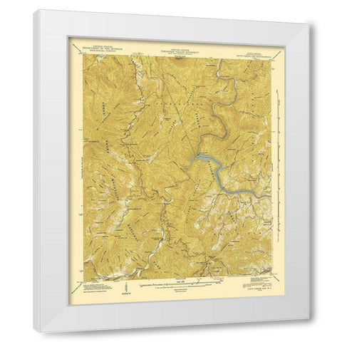 Cove Creek Gap North Carolina Quad - USGS 1935 White Modern Wood Framed Art Print by USGS