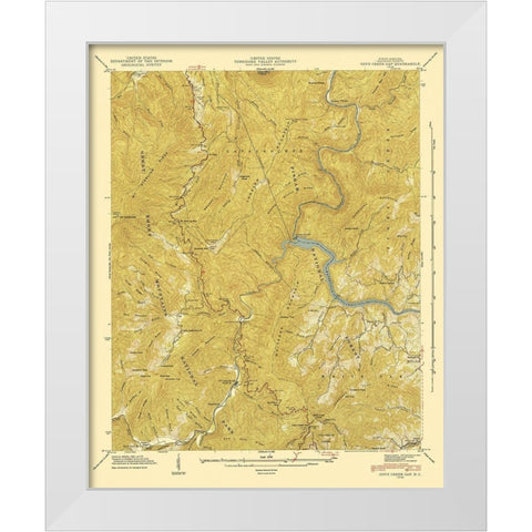 Cove Creek Gap North Carolina Quad - USGS 1935 White Modern Wood Framed Art Print by USGS