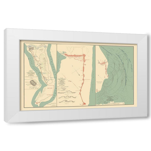 Fort Fisher Battle North Carolina - Comstock 1893 White Modern Wood Framed Art Print by Comstock