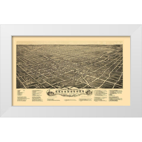 Greensboro North Carolina - Ruger 1891 White Modern Wood Framed Art Print by Ruger