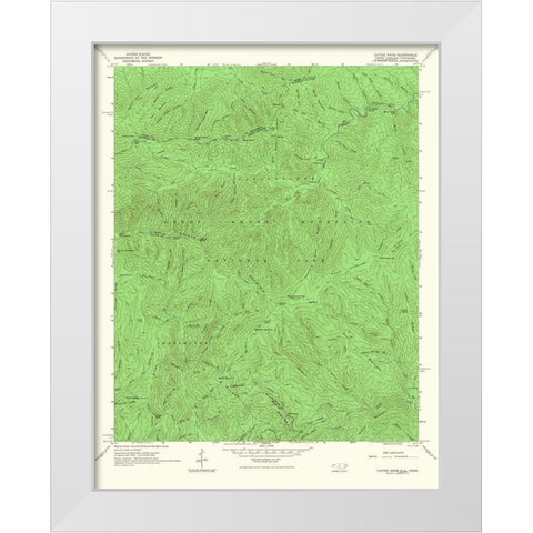 Luftee Knob North Carolina Tennessee Quad White Modern Wood Framed Art Print by USGS