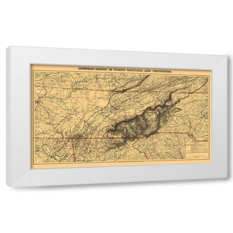 North Carolina, Tennessee Mountain Region 1865 White Modern Wood Framed Art Print by Nicholson