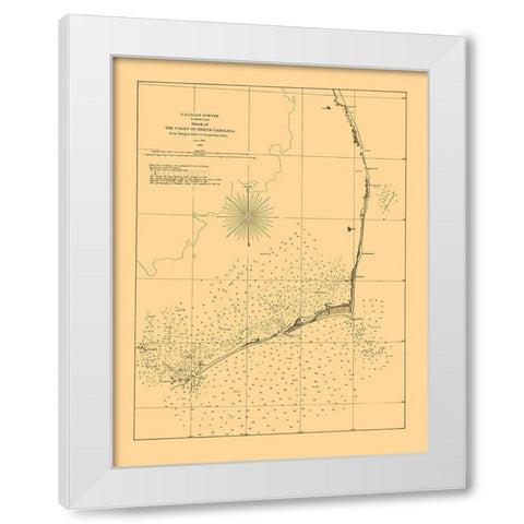 Oregon Inlet To Ocracoke Inlet - USCS 1861 White Modern Wood Framed Art Print by USCS