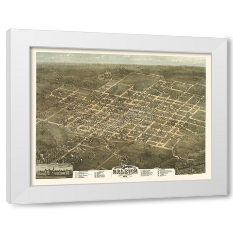 Raleigh North Carolina - Drie 1872 White Modern Wood Framed Art Print by Drie