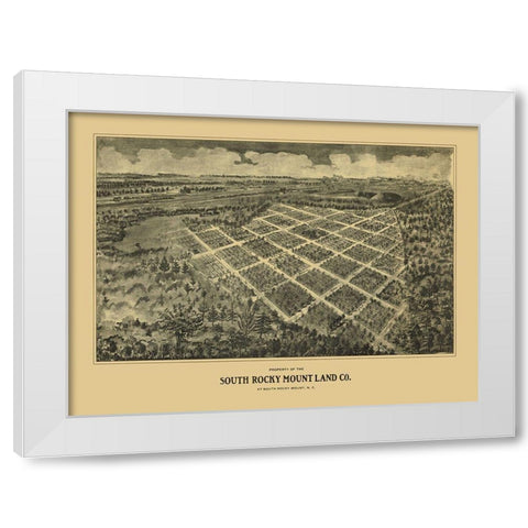 Rocky Mount South North Carolina - Fowler 1907 White Modern Wood Framed Art Print by Fowler