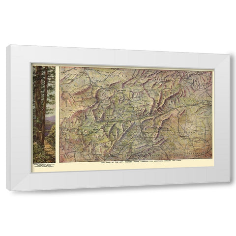 Western North Carolina - Southern Railway 1917 White Modern Wood Framed Art Print by Southern Railway