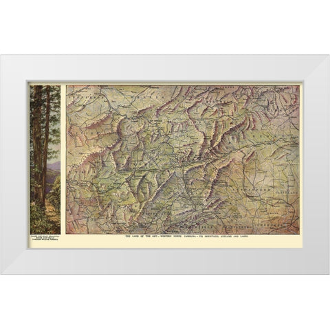 Western North Carolina - Southern Railway 1917 White Modern Wood Framed Art Print by Southern Railway