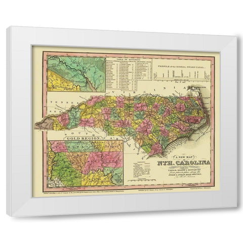 North Carolina - Tanner 1833 White Modern Wood Framed Art Print by Tanner