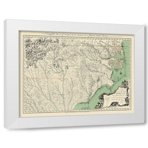 North Carolina - Bayly 1770 White Modern Wood Framed Art Print by Bayly