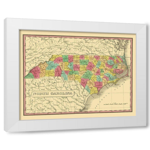 North Carolina - Finley 1831 White Modern Wood Framed Art Print by Finley