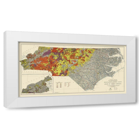 North Carolina Erosion Survey - USDA 1935 White Modern Wood Framed Art Print by USDA