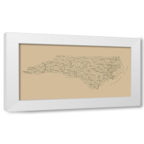 North Carolina - Stephenson 1893  White Modern Wood Framed Art Print by Stephenson