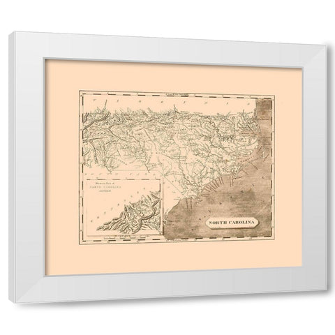 North Carolina - Lewis 1805  White Modern Wood Framed Art Print by Lewis