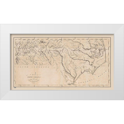 North Carolina - Stockdale 1794  White Modern Wood Framed Art Print by Stockdale