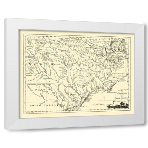 North Carolina -1779 White Modern Wood Framed Art Print by Unknown